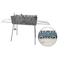 Мангал - валіза з гриль-полицями KS-UKR 2мм x 10шп + кочерга (S5006)